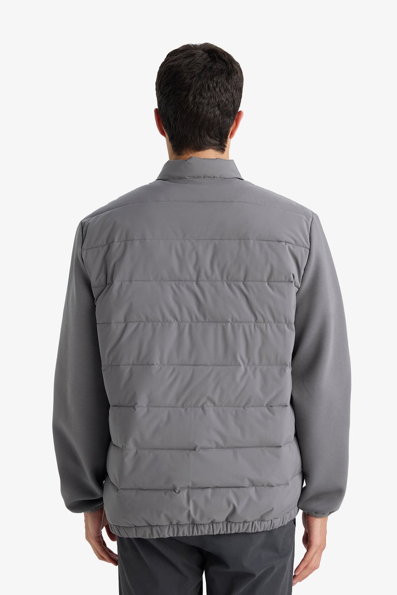 DeFacto Grey Man Slim Fit Lined Waterproof Jacket Casual - Image 5